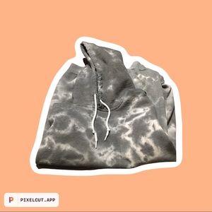 Grey Tie Dye Hoodie - Lg